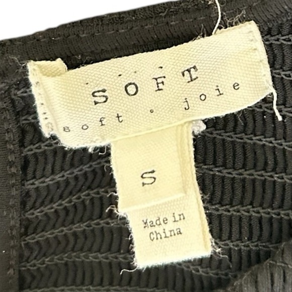 Soft Joie black smocked sleeveless drop waist jersey mini dress size small - Picture 8 of 9